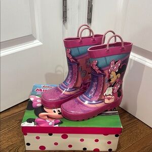 Disney Minnie Mouse Pink Kids Rain Boots